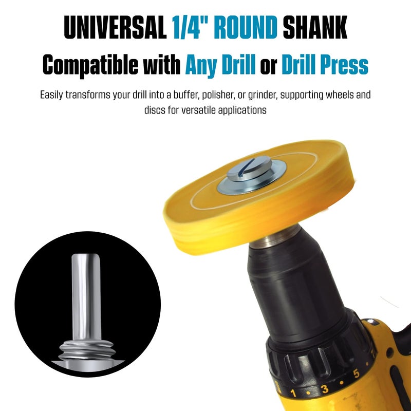 LINE10 Tools Drill Arbor Adapter Mandrel for Buffing and Grinding Wheels, 1/2-inch Diameter - Image 2